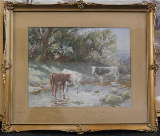 Frederick James Knowles (1831-1908) Childhoods Happy Days, and studies of horses and cattle, largest 10.5 x 14.5in.